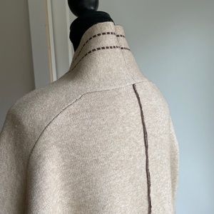 Cardigan Open Front Exposed Stitch Wide arm Wrap